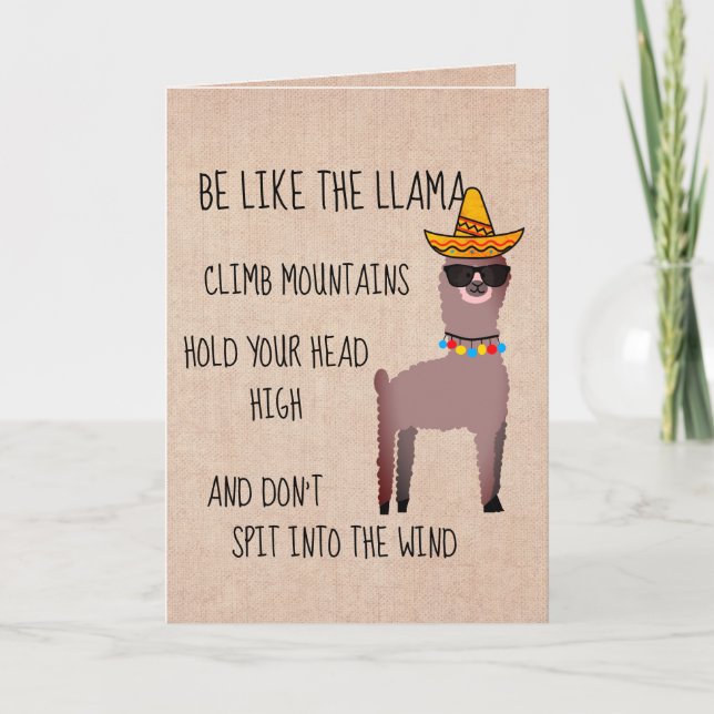 Be Like the Llama Card (Front)