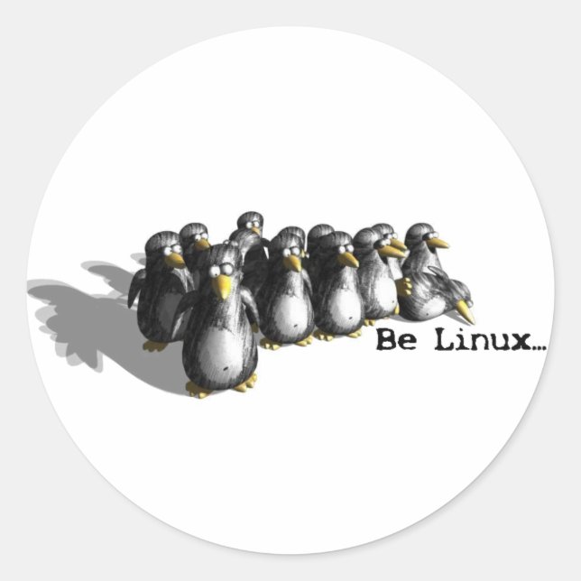 Be Linux Classic Round Sticker (Front)
