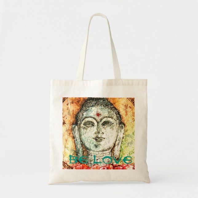 Be Love Buddha Art Canvas Tote Bag (Front)