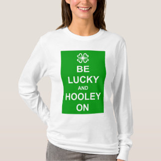 'Be Lucky' ladies long sleeve white T-Shirt