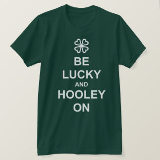 'Be Lucky White t-shirt American apparel green
