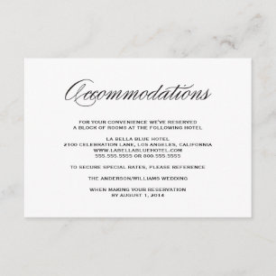 Be Married Accommodation Enclosure Card