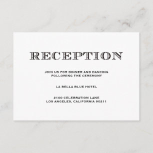 Be Married Reception Enclosure Card