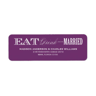 & BE MARRIED RETURN ADDRESS LABELS