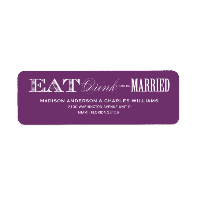 & BE MARRIED | RETURN ADDRESS LABELS (Front)