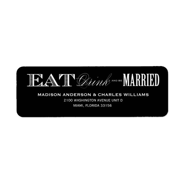 & BE MARRIED | RETURN ADDRESS LABELS (Front)