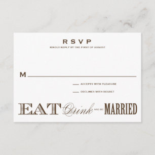 & BE MARRIED RSVP 3.5 x 5 Card