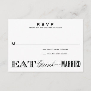 & BE MARRIED   RSVP 3.5 x 5 Card