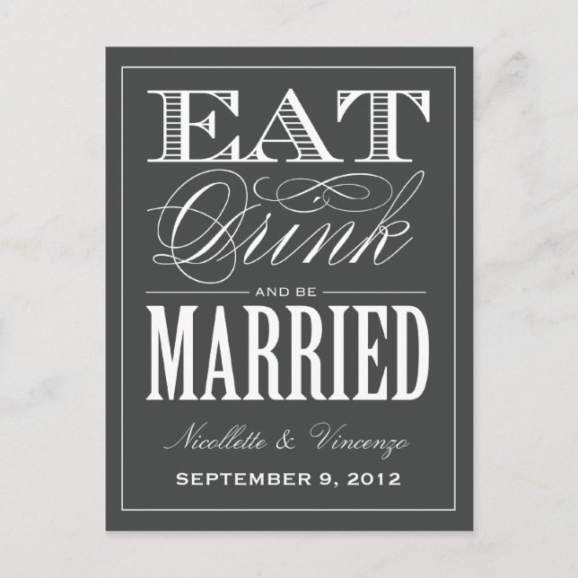BE MARRIED | SAVE THE DATE ANNOUNCEMENT POSTCARD (Front)