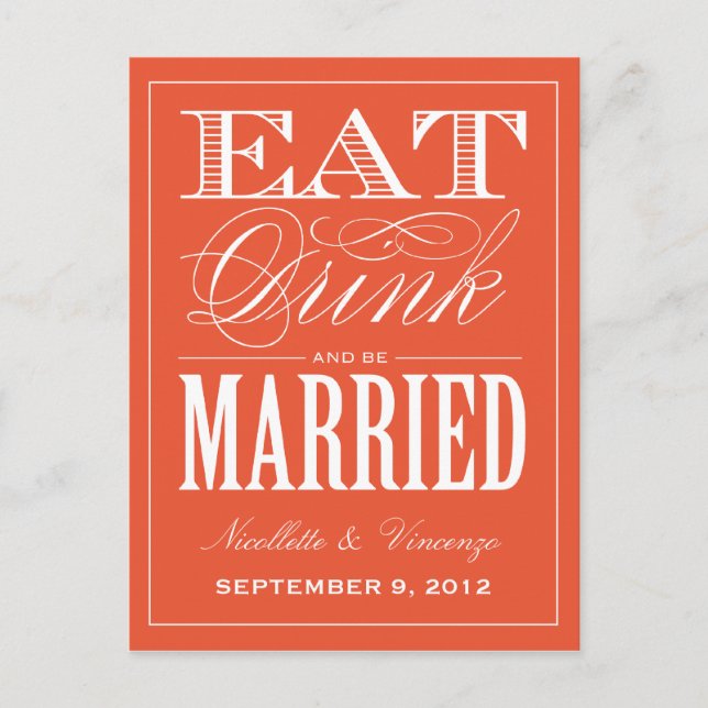 BE MARRIED | SAVE THE DATE ANNOUNCEMENT POSTCARD (Front)