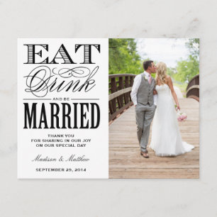 Be Married   Thank You Photo Postcard