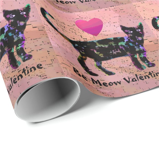 Be Meow Valentine Wrapping Paper (Roll Corner)