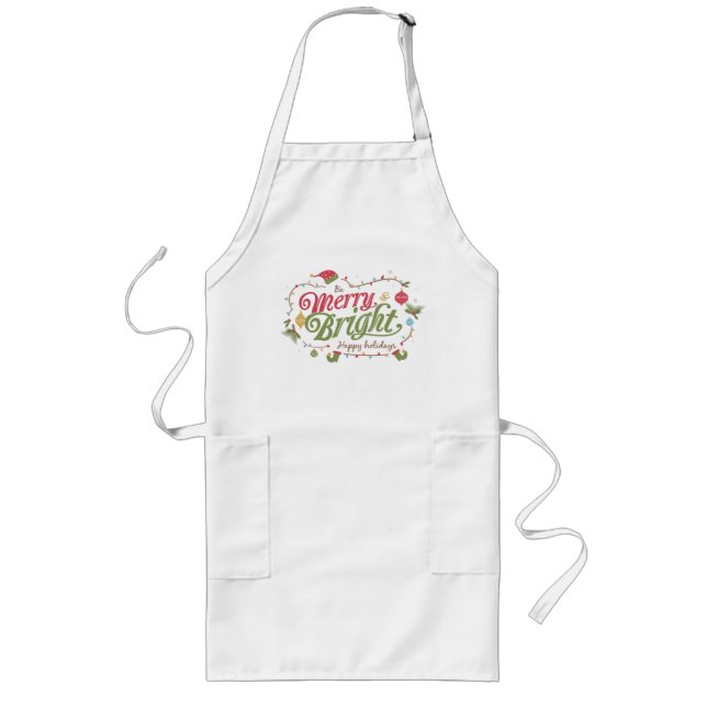 Be Merry and Bright Long Apron (Front)