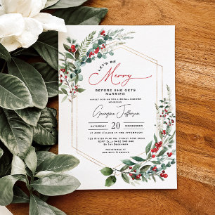 Be Merry Before She Gets Married Bridal Shower Invitation