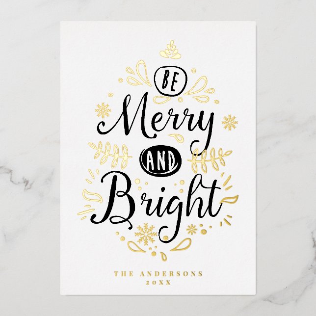 Be Merry Bright Custom Family Name Message Xmas  (Front)