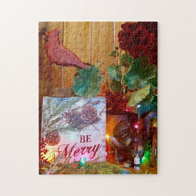 Be Merry Cardinal Puzzle (Vertical)