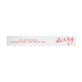 Be Merry Christmas Modern Hand Lettered Wrap Label