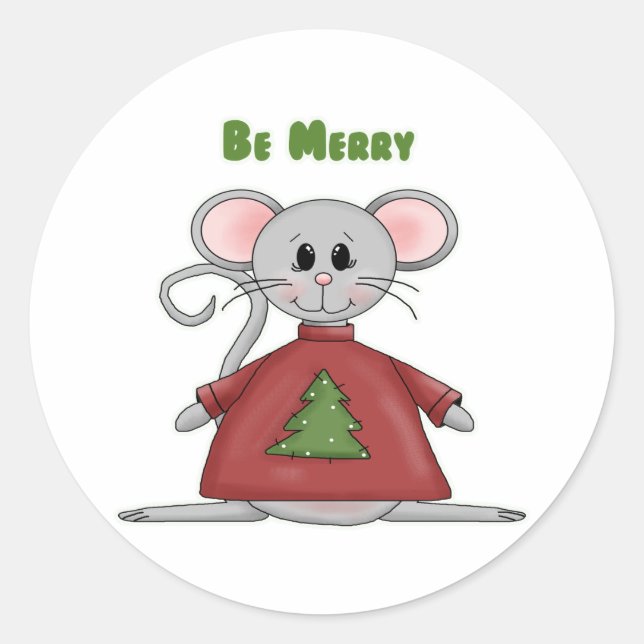 Be Merry Classic Round Sticker (Front)