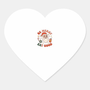 Be Merry Eat Good Christmas Santa Soda Candy Cane Heart Sticker