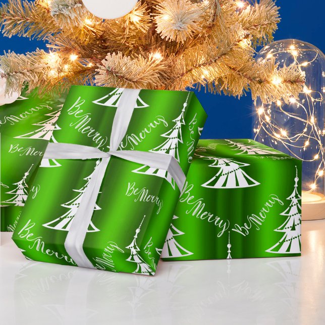 Be Merry Green Christmas Wrapping Paper (Creator Uploaded)