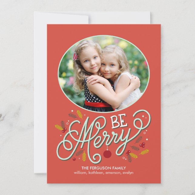 Be Merry Holiday Photo Cards (Front)