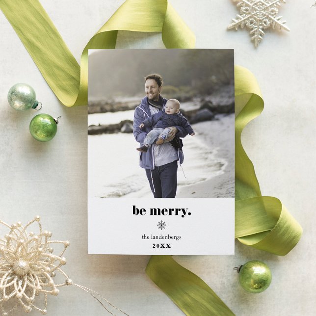 Be Merry | Modern Holiday Photo Card (Creator Uploaded)