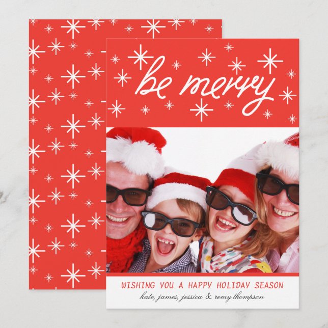 Be Merry Photo Christmas Card (Front/Back)