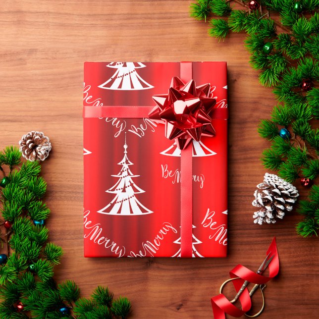 Be Merry Red Christmas Wrapping Paper (Creator Uploaded)