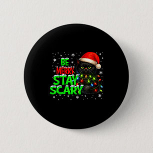Be Merry Stay Y Black Cat Funny Halloween Christma 6 Cm Round Badge