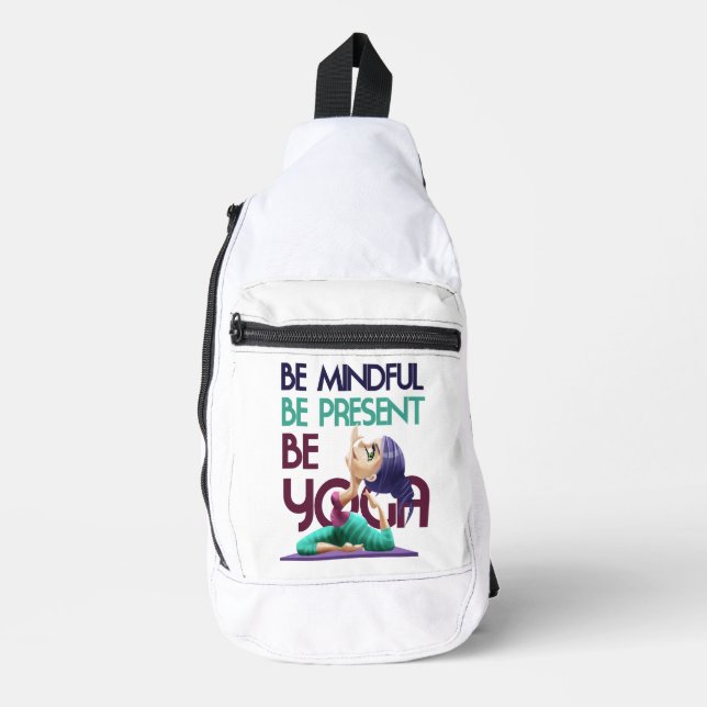 Be mindful be present be yoga sling bag (Front)