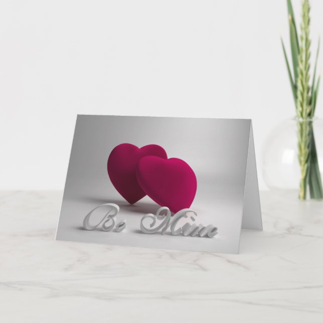 Be Mine 3D Hearts Greeting Card (Front)