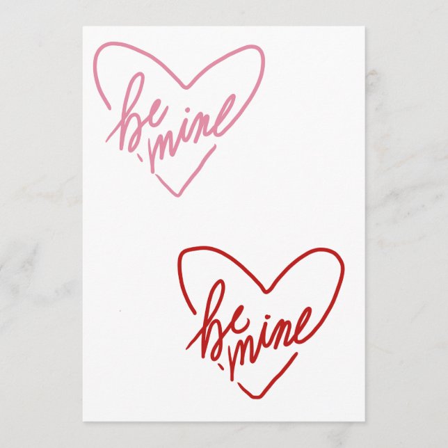 BE MINE  ADVICE CARD (Front)