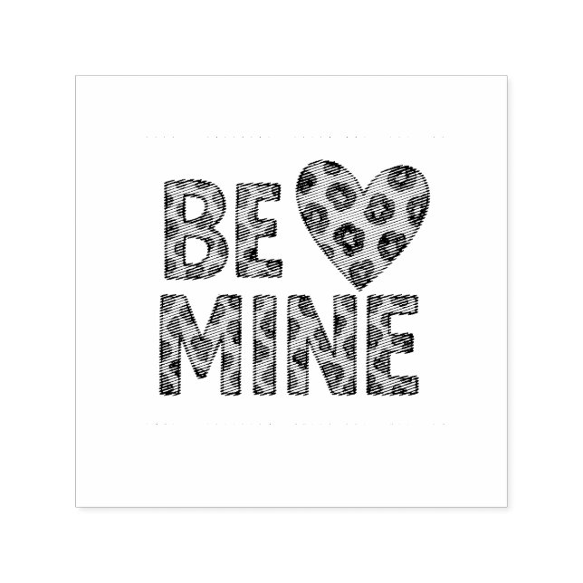 Be Mine Be My Valentine Cheetah Print Self-inking Stamp (Design)
