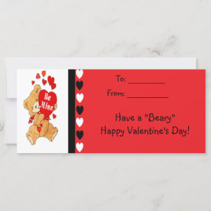 Be Mine Bear Kids Beary Happy Valentines Cards