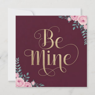 Be Mine Calligraphy: Romantic Valentine's Design Card