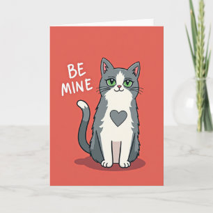 Be Mine Cat Valentines Card