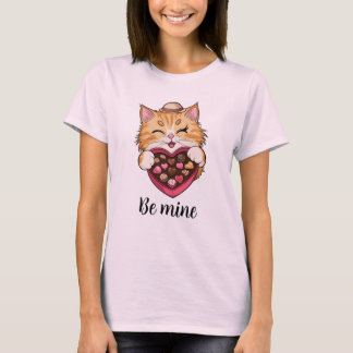 Be Mine Cat: Valentine's Day Kawaii Cat with Candy T-Shirt