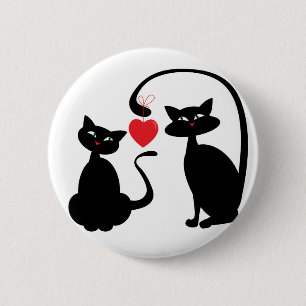 Be Mine Cats 6 Cm Round Badge