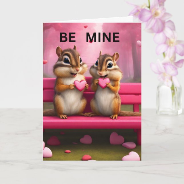 Be mine chipmunks card (Orchid)