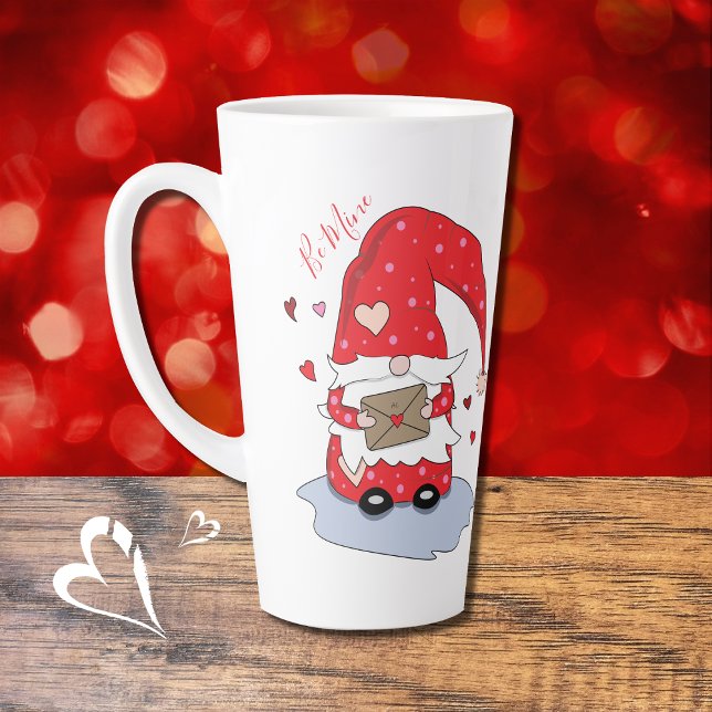 Be Mine | Cute Red Gnome Latte Mug (Creator Uploaded)