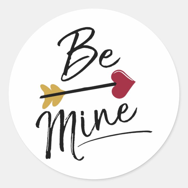 Be mine Cute Valentines Classic Round Sticker (Front)