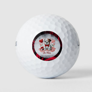Be Mine English Bulldog Valentine Golf Ball 3-Pack