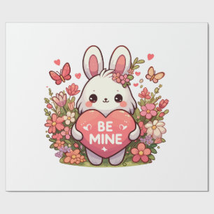 be mine ,funny rabbit valentine love wrapping paper