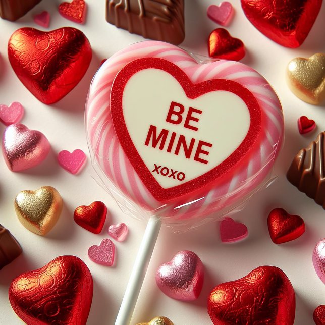 BE MINE HEART LOLLYPOP & CANDY VALENTINE HOLIDAY CARD (Creator Uploaded)