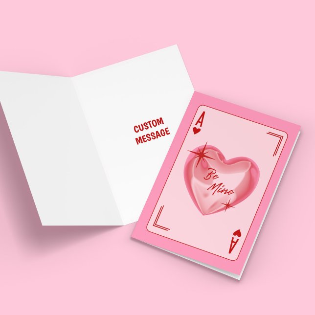 Be Mine Heart Playing Card Greeting Card (Be Mine Heart Playing Card Greeting Card)