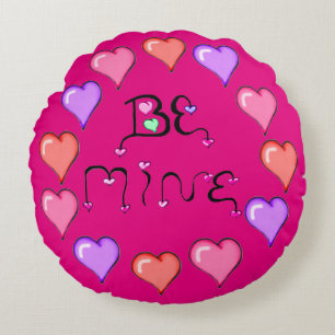 Be Mine Heart Round Pillow