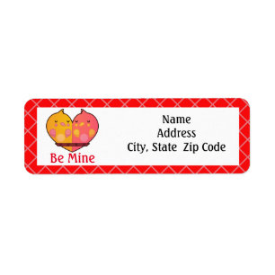 Be Mine Love Birds Return Address Label