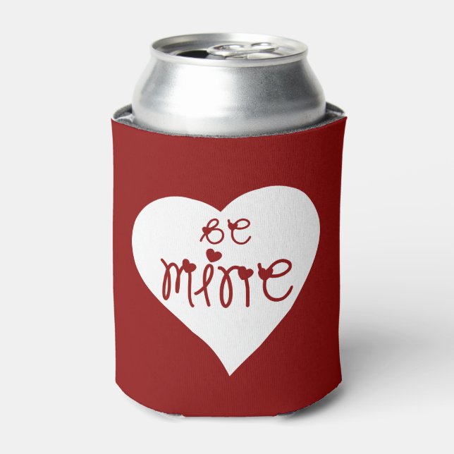 Be Mine Love Hearts Valentine's Day Can Cooler (Can Front)