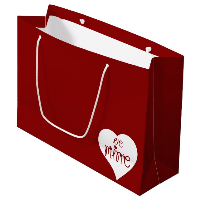 Be Mine Love Hearts Valentine's Day Gift Bag (Front Angled)