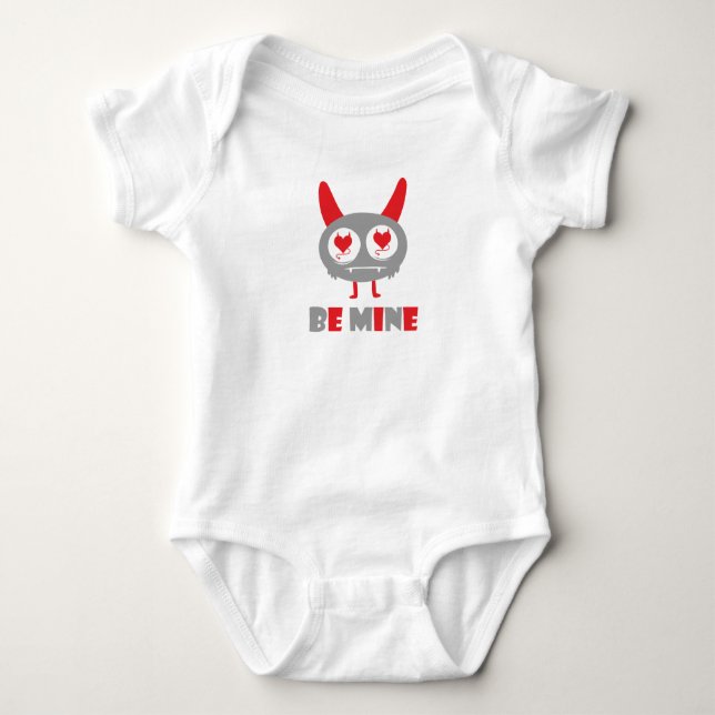 Be mine lover monster baby bodysuit (Front)